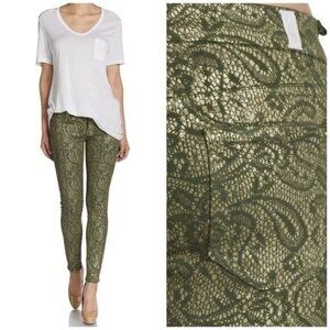 7 For All Mankind Metallic Paisley Skinny Jean